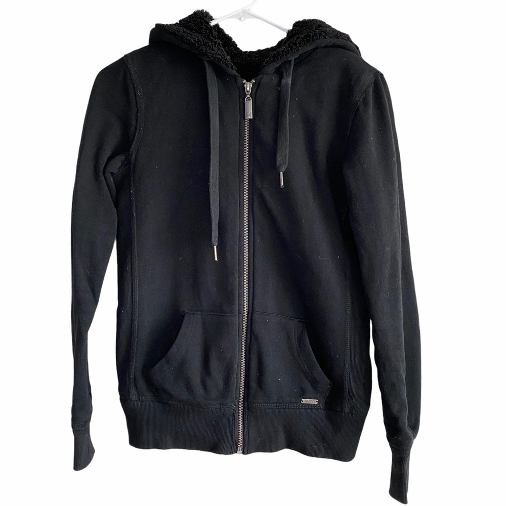 Kirra Black Faux Fur Lined Hoodie